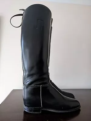 £88.80 • Buy Riding Boots Vintage Handmade English All Leather UK 6.5 Costume Equestrian
