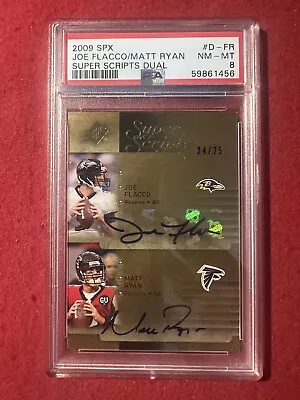 2009 SPX Joe Flacco / Matt Ryan Super Scripts Dual Auto PSA 8 POP 1 SP 24/25 • $139.99