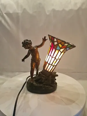 Vintage Lamp Signed L. Moreau Cupid  • $150