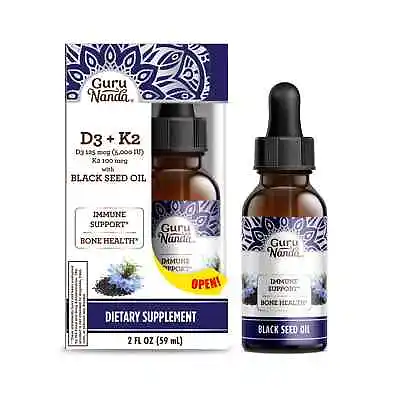 Black Seed Oil Cold-Pressed Nigella Sativa - Rich In Vitamin D3 5000 Units K2  • $17.98