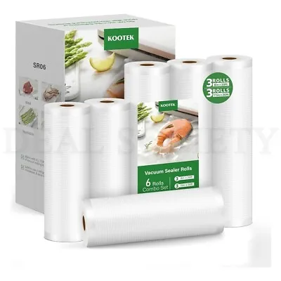 Commercial Vacuum Sealer Bags 6 Pack - 3 Rolls 8 X20' And 3 Rolls 11 X20' • $22.99