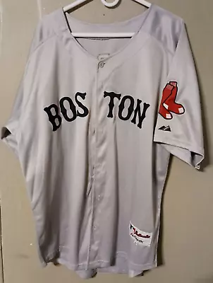 Authentic Majestic Athletic Size 50 Gray Dustin Pedroia Baseball Jersey • $89.99