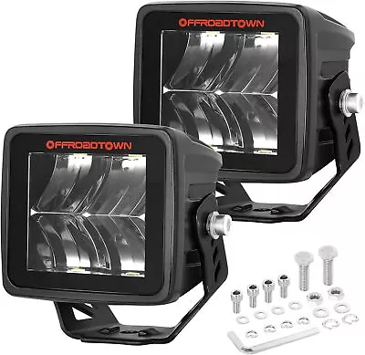 OFFROADTOWN 2PCS 3'' 80W LED Cube Lights Spot Ditch Pods For Jeep Trucks Pickup • $49.99