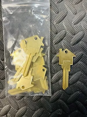 $9.99 • Buy 10-pc Brass House Shaped Key Blank Kwickset, Real Estate Broker Mantence Kw1