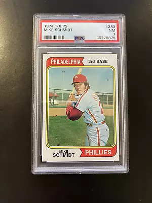 1974 Topps #283 Mike Schmidt PSA 7 NM Philadelphia Phillies • $95