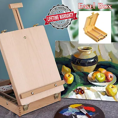 Art Supplies Box Easel Sketchbox Painting Storage Box Adjust Wood Tabletop UK • £17.20