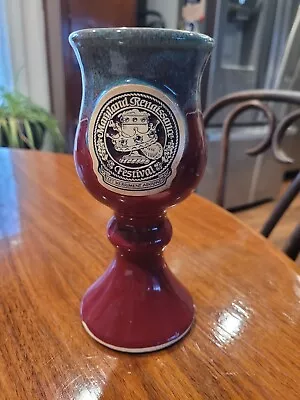 Maryland Renaissance Festival Chalice Goblet 2011 Maroon Teal Blue Merriment  • $10