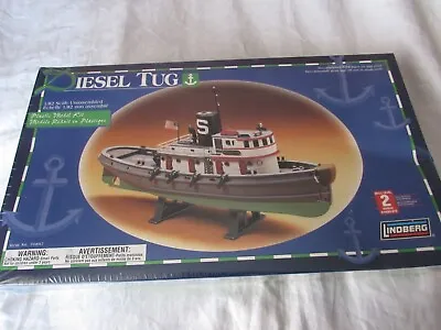 Lindberg Diesel Tug Boat Plastic Ship MODEL KIT #70897 SEALED 1:82 Toy Vessel • $35