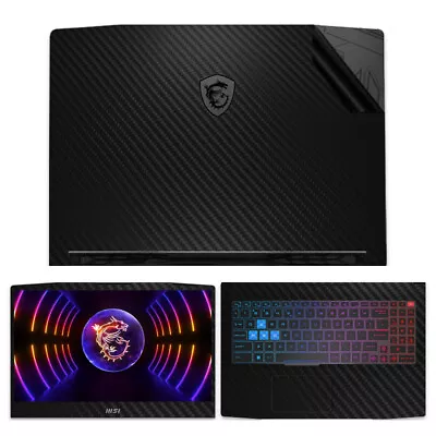 Laptop Sticker Skin Decal Carbon Fiber Cover Protector For MSI Pulse 15 15-inch • $18.89