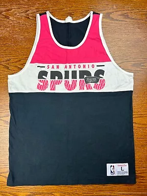 Mitchell & Ness NBA San Antonio Spurs Tank Top Sz L Retro Pink Logo • $23.99