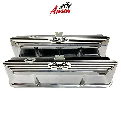 $295 • Buy Ford FE 428 American Eagle Valve Covers Polished - Die-Cast Aluminum - Ansen USA