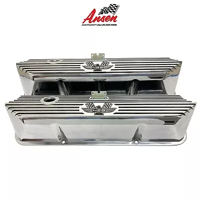 $295 • Buy Ford FE 428 American Eagle Valve Covers Polished - Die-Cast Aluminum - Ansen USA