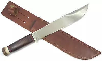 Marble's MSA 1992 Trailmaker Leather Handle STAG Pommel  + Sheath 9316-NXL • $749.95