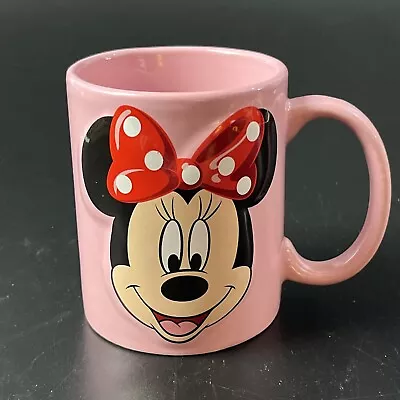 Vintage Disney World Minnie Mouse Mug Jerry Leigh 3D Pink Ceramic Coffee Mug • $10.99