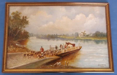 £120 • Buy Original Oil Painting English Fox Hunting Scene York & Ainsty Hunt 1932 Signed