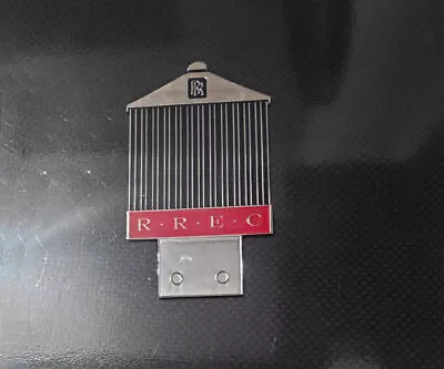 Vintage Rolls Royce Car RREC Badge Front Grill Hood Bonnet Brass Chrome • $91.67