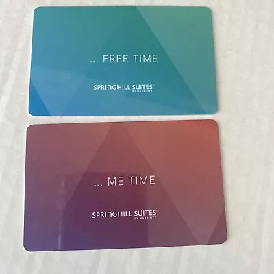 Springhill Suites Marriott Hotel Key Cards FREE TIME & ME TIME Set Of 2 • $4.99