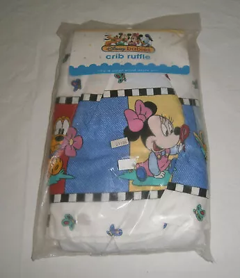 NIP Vintage 90s Disney Crib Ruffle Baby Mickey Minnie Mouse Dundee Bed Skirt  • $15.99