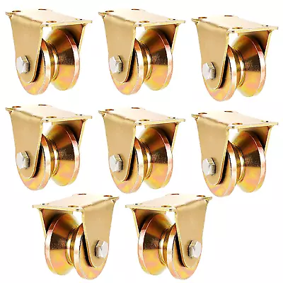 $35.99 • Buy 8 Pack 2 Inch V Groove Wheel, Heavy Duty Rigid Caster Wheels V Shaped Steel