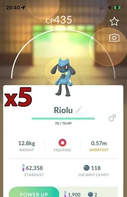 Pokemon TRADE - 5x Riolu Trades ! Good Chance Of Lucky And Good IVs! • $4.90