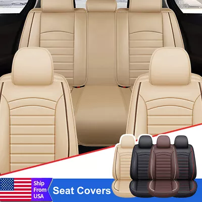 Leather Car Seat Covers Full Set For Volvo S40/60/70/80/90 V40/50/60/70/90 XC60 • $125.35