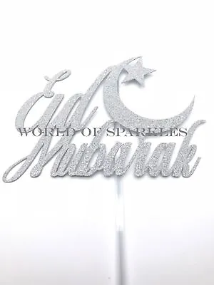 £5.99 • Buy EID MUBARAK Glitter Cake Pick Topper For Celebration Religious Festival Decor UK
