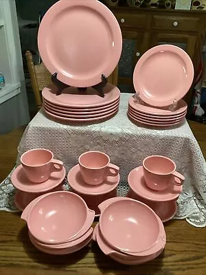 30 Pcs Vintage Pink Boonton Ware Melamine Dinner Set (Service For 6) MCM • $39.99