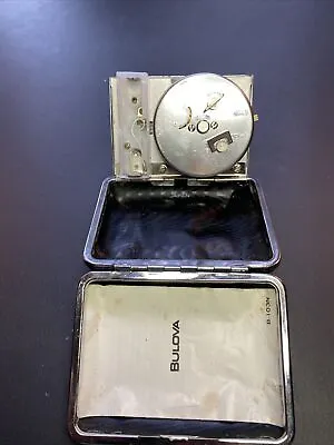 Vintage Bulova Lite Alarm Travel Clock - In Black Case *WORKING! • MADE IN JAPAN • $20