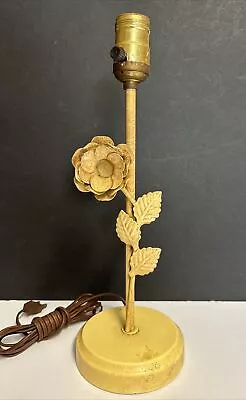 Metal Flower Leaf Vine Accent Table Lamp Vintage Mid Century Art Deco WORKS 14  • $49.95