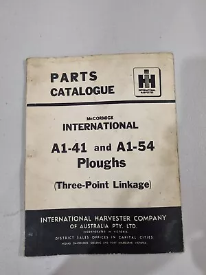 Parts Catalogue A1-41 A1-54 Ploughs McCormick International • $24.90