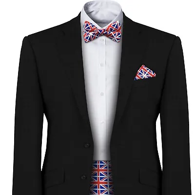 Union Jack Flag Cummerbund Set (Includes Bow Tie And Hanky) • $37.29