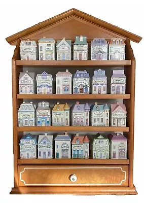 Lenox Spice Village Vintage 1989 Spice Jar COMPLETE Set 24 Houses & Rack • $830