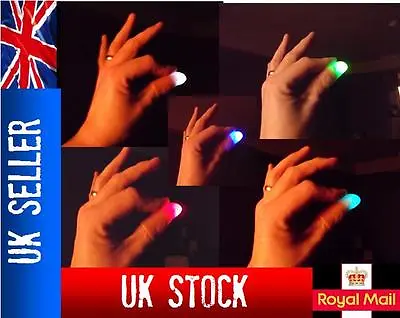 2x Magic Light Up Thumbs Fingers MULTI-COLOURED Flashing Trick Appearing Light • £3.49