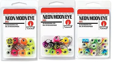 VMC NME Neon Moon Eye Jig Kit 3/8 Oz Choose Assortment Glow Or UV 10 Pack • $11.99