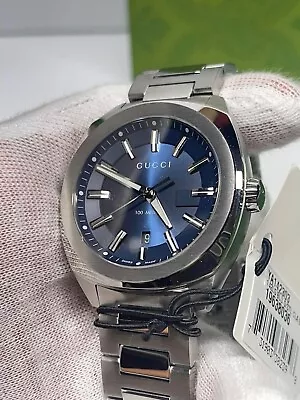 New Gucci GG2570 Dark Blue Dial Stainless Steel Watch YA142303 • $300