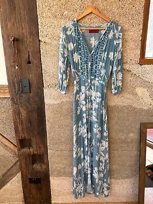 $69 • Buy Tigerlily Maxi Dress Sonisay Size 8 Blue Flower Print