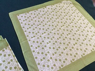 8  Vintage Green 100% Cotton Cloth Napkins Size 21  1/2 X 21 Inches Square • $17