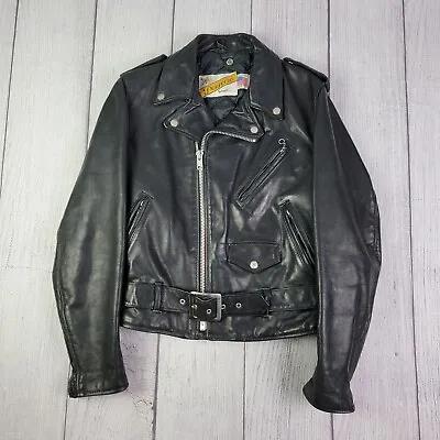 Schott Perfecto Motorcycle Leather Jacket Size 38 Made In USA • $399.95