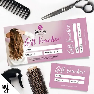 Custom Printed Gift Vouchers | Perforated | Hairdresser Salon Business Women 01 • £12.99