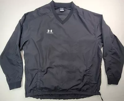 Under Armour Pullover Jacket Mens XL Windbreaker Jacket Side Zip Black • $15.99