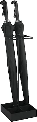 $29.99 • Buy Matte Black Metal Umbrella Holder Stand, Freestanding Cane Holder W/ Drip Tray