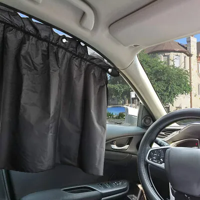 2x Car Isolation Curtain Protection Air Conditioning Sun Shade Accessories Black • $17.59