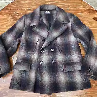 Size 44 40s Shadow Plaid Wool Mackinaw Cruiser Jacket By Sportclad Vintage • $279