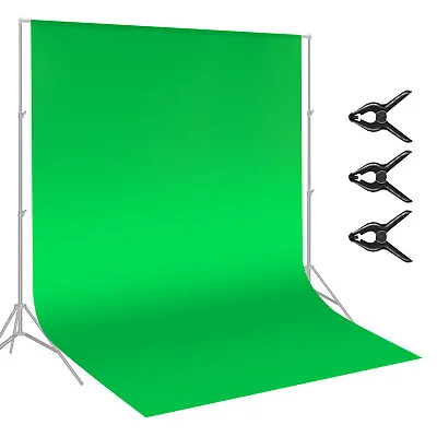 NEEWER 9x15 Feet Green Chromakey Muslin Backdrop Background Screen With 3 Clamps • $28.97