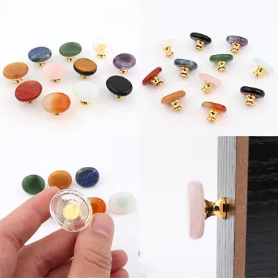 Colorful Nature Stone Crystal Cabinet Knobs Dresser Drawer Handle Pulls Cupboard • $1.96