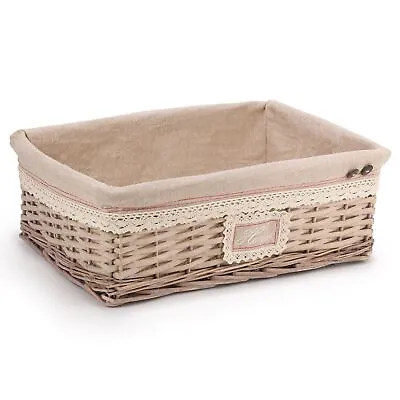 Wicker Storage Baskets Gift Hamper Laundry Basket With Lid Shelves Storage  • £12.99