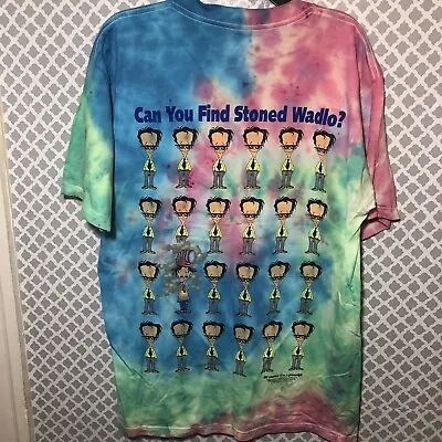Vintage Where's Waldo T Shirt Can You Find Stoned Waldo Tie Dye LARGE 90s • $48.75
