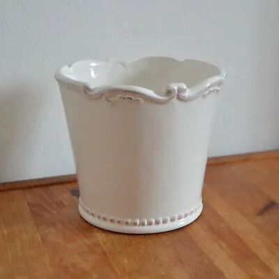 £11.95 • Buy Vintage White Plain Ceramic Plant Pot Decorative Indoor Planter Jar With Rim