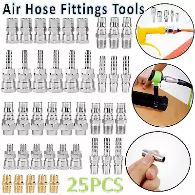 Air Hose Fittings Nitto Type Male Female Barb Coupler Compressor Kit Tools • $25.99