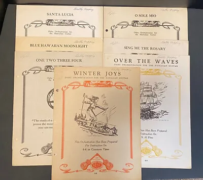 Oahu Orchestration For The Hawaiian Guitar Lot Of 7 Sheet Music 1930-1940’s • $16.50